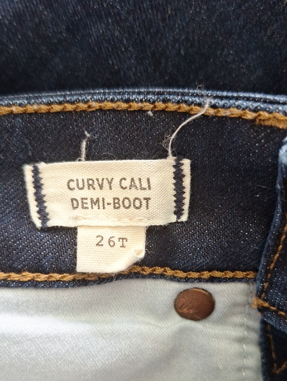 Madewell Curvy Cali Demi-Cut Dark Blue Bootcut Jeans - Picture 10 of 11